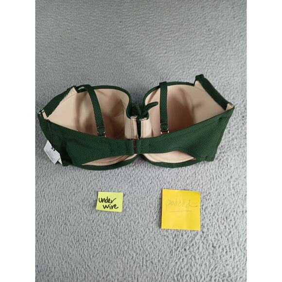 Shade & Shore Swimwear Women 36DD Green Bikini Top Underwire Padded Swimsuit NWT - Picture 6 of 8